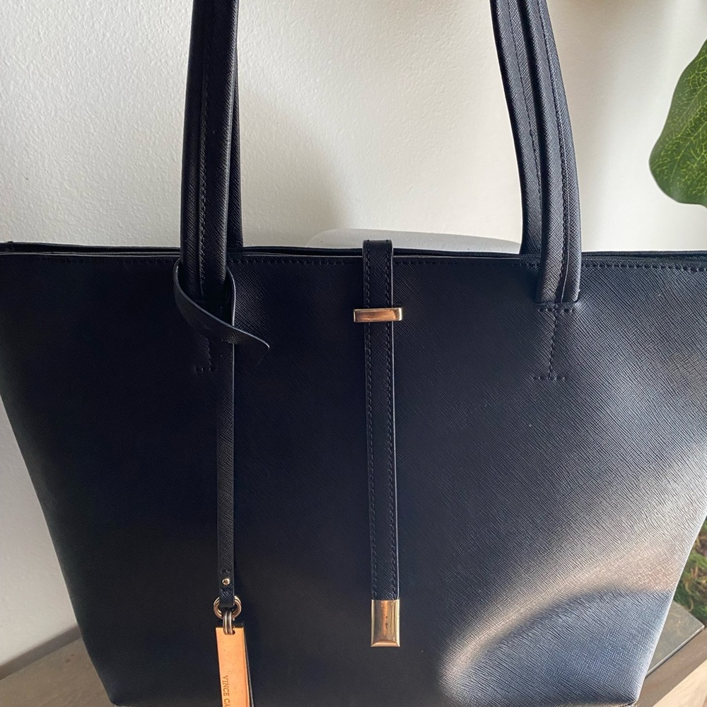 Vince Camuto Black Tote with Gold Accents